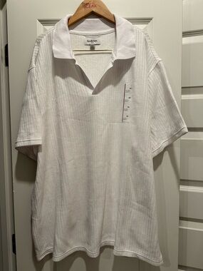 Goodfellow & Co White Short-Sleeve Ribbed Polo